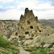 Goreme in Cappadocia, Turkey is filled with rock formations that gave way to “cave homes”.